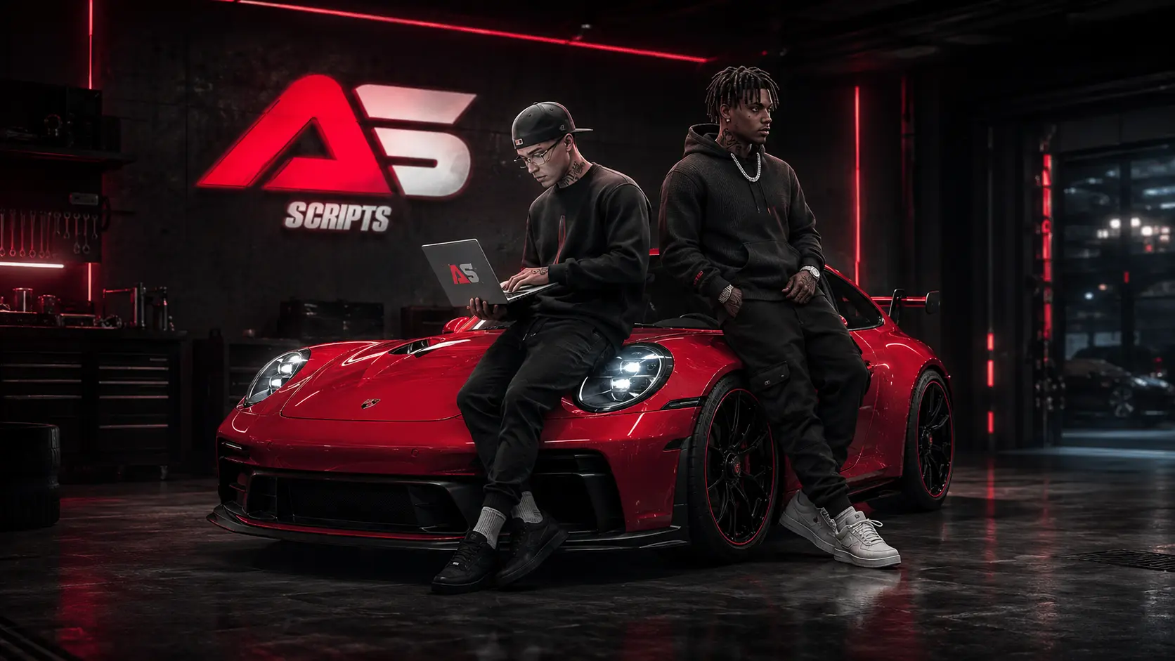 Créateurs Arqon Studio dans un garage automobile